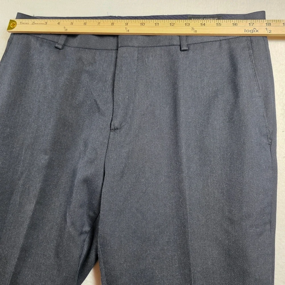Banana‎ Republic Tailored Slim Fit Dress Pants Midnight Navy Honeycomb 35x32